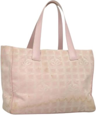 Chanel Pre-owned Tote Bags, female, Pink, Size: ONE SIZE Pre-owned Vintage Nylon Tote Bag