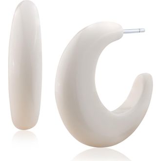 Jardin Resin Hoop Earrings in White at Nordstrom Rack