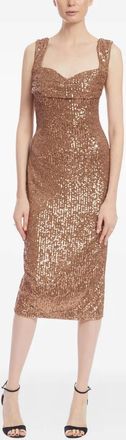 Badgley Mischka sequin midi dress - Goud