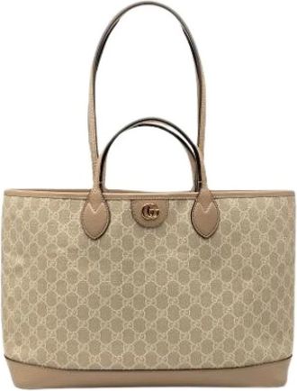Gucci Pre-owned Tote Bags, female, Beige, Size: ONE SIZE Pre-owned Satchel