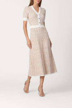 Shoshanna Talmadge Texture Knit Alison Dress in Neutral Multi/optic at Nordstrom, Size Medium