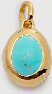 Monica Vinader Gold December Birthstone Locket Turquoise