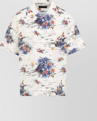 Prada cotton shirt tropical print