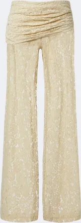 De La Vali Rocio cotton-blend lace wide-leg pants