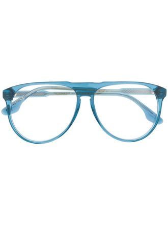 Victoria Beckham round glasses - unisex - Acetate - 58 - Blue