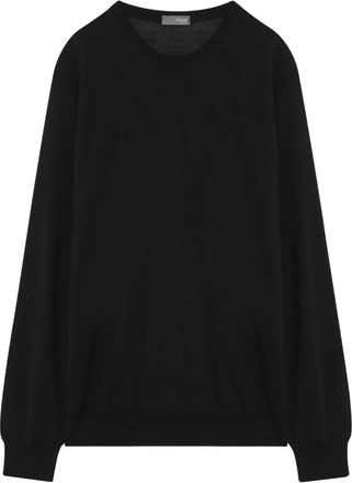 Drumohr Round-neck Knitwear, male, Black, XL, Crew Neck Jumper