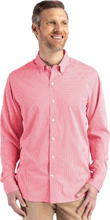 Cutter & Buck Skyline Epic Confidence Gingham Mens Big & Tall Long Sleeve Dress Shirt