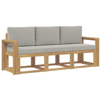 vidaXL Conjunto De Sof&aacute;s De Exterior 3 Pcs Blanco Y Gris Claro Vidaxl