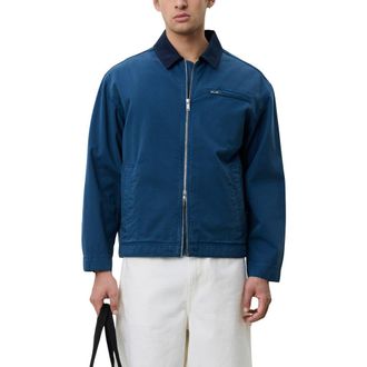 Les Deux Cotton Twill Zip Jacket in Dark Denim Blue at Nordstrom, Size Xx-Large