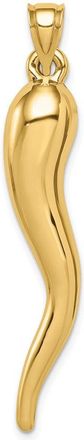 Diamond2Deal 10k Yellow Gold Hollow Italian Horn Pendant