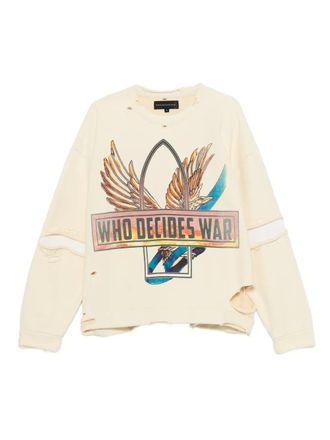 Who Decides War by Ev Bravado Ribbon Tour distressed sweatshirt - men - Cotton - S - Yellow