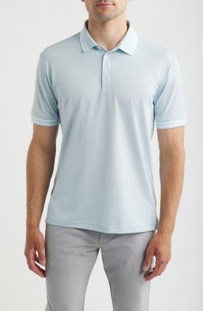 Swannies Thatcher Tipped Performance Polo in Sky at Nordstrom, Size Xx-Large