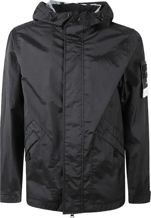 Stone Island Giacca con applicazione logo - Nero