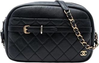 Chanel Pre-owned Buckle Camera Bag - Dames - Vintage Schoudertas - Zwart - ONE Size - Leer - Vintage