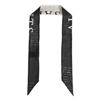 AllSaints Accessoires, Dames, Grijs, ONE Size, The Script Silk Scarf