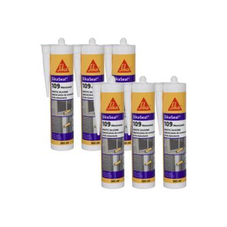 Sika Sika - Juego De 6 Selladores De Silicona Seal 109 Para Carpinter&iacute;a - Beige - 300ml