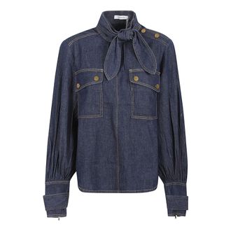 Zimmermann Denim Cargo Blouse - female - Zimmermann - Shirts - Blue - XS - Blouses & Shirts