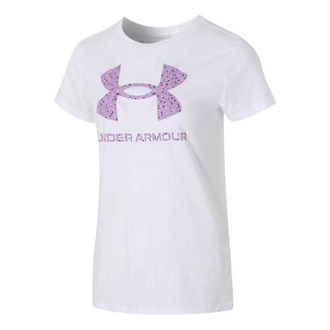 Under Armour (WMNS) Under Armour Sportstyle Graphic T-Shirt White Purple 1356305-108