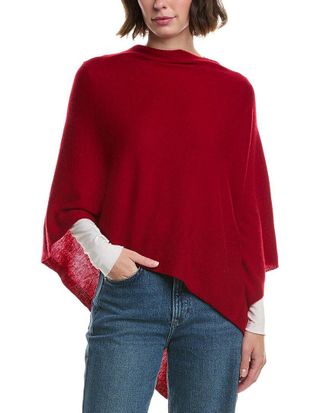Sofiacashmere Sofiacashmere Jersey Solid Wool & Cashmere-Blend Poncho