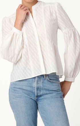 Shoshanna Flynn Long Sleeve Top In Optic