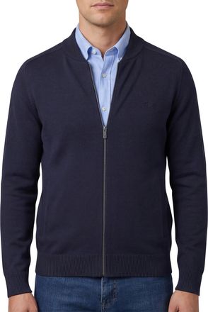 Fynch-Hatton Fynch Hatton vest navy katoen gebreid rits