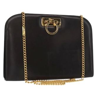 Ferragamo Pre-owned Handtas - Dames - Pre-owned - Zwart - Maat: ONE Size Leer
