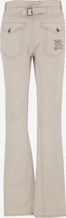 Burberry Womens Cotton Denim Jeans With Logo Beige Trousers