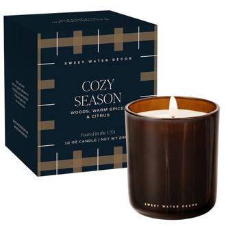 Sweet Water Decor Premium Boxed Fall Candle in Cozy Season - Amber Jar at Nordstrom