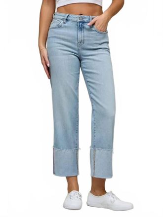 Hidden Jeans Ella High Rise Jeans With Cuff Detail In Light Wash