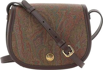 Etro Schoudertas met paisleyprint - Dames - Schoudertassen - Bruin - ONE Size - Katoen - Tassen