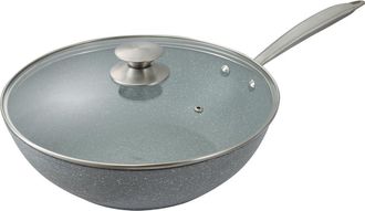 Lewis's Sovereign Wok with Lid - Grey (28cm) - Lewiss | TJ Hughes