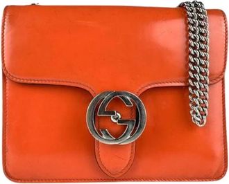Gucci Pre-owned Cross Body Bags, female, Orange, Size: ONE SIZE Pre-owned Vintage Shoulder Bag