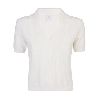Eleventy Cotton V-Neck Polo Shirt