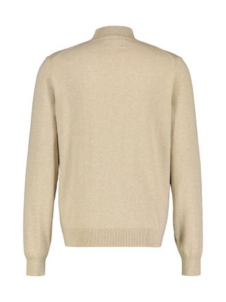 Lerros Strickpullover LERROS Feinstrickpullover mit Turtleneck, Herren, Gr. S, beige (tender beige melange), 80% Baumwolle, 20% Wolle, Rundhals, Pullover Str