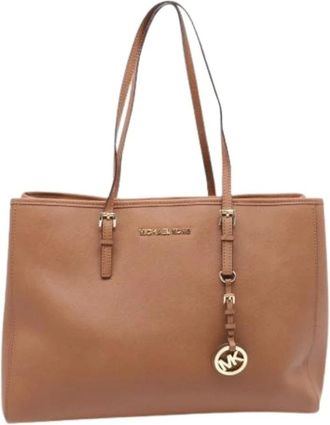 Michael Kors Pre-owned Tote Bags, female, Brown, Size: ONE SIZE Pre-owned Jet Set Tote Bag