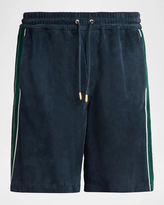 Casablanca Striped Suede Track Shorts