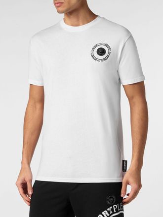 Plein Sport T-shirt slim fit in cotone con logo a contrasto sul petto