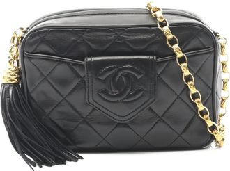 Chanel 1989-1991 chain-strap tassel mini bag - Black