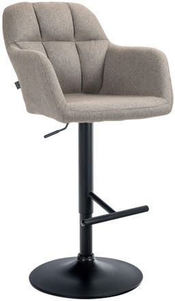 Clp Taburete De Bar Natoma En Tela Gris Topo Metal Negro Mate