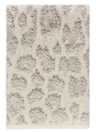 Avant Toi Textured Leopard Print Rectangular Scarf