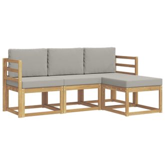 vidaXL Conjunto De Sof&aacute;s De Exterior 4 Pcs Blanco Y Gris Claro Vidaxl