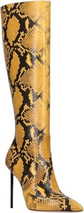 Bally Womens Barbra Knee High Leather Boots In Python Print