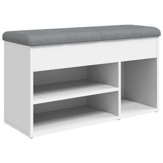 vidaXL Vidaxl - Banco Zapatero Madera De Ingenier&iacute;a Blanco 82x32x45,5 Cm