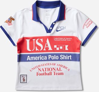 Nike Women s USA x V.A.A. Shortsleeve Polo White / Challenge Red