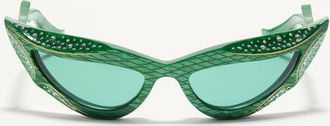 Valentino Occhiale Cat-Eye In Acetato unisex VERDE/VERDE 56