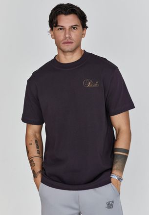 Siksilk Camiseta gr&aacute;fica negra para hombre SikSilk S