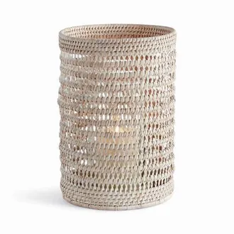 Napa Home & Garden Burma Rattan Hurricane Large in White at Nordstrom