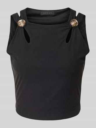 Guess Crop Top mit Cut Outs Modell ZAMA in BLACK, Größe XL