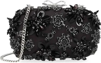 Self Portrait Floral Crystal Clutch Bag