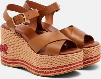 Chlo&eacute; Chlo&eacute; Chlo&eacute; Sand leather wedge sandals